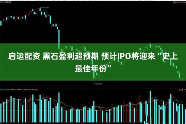 启运配资 黑石盈利超预期 预计IPO将迎来“史上最佳年份”